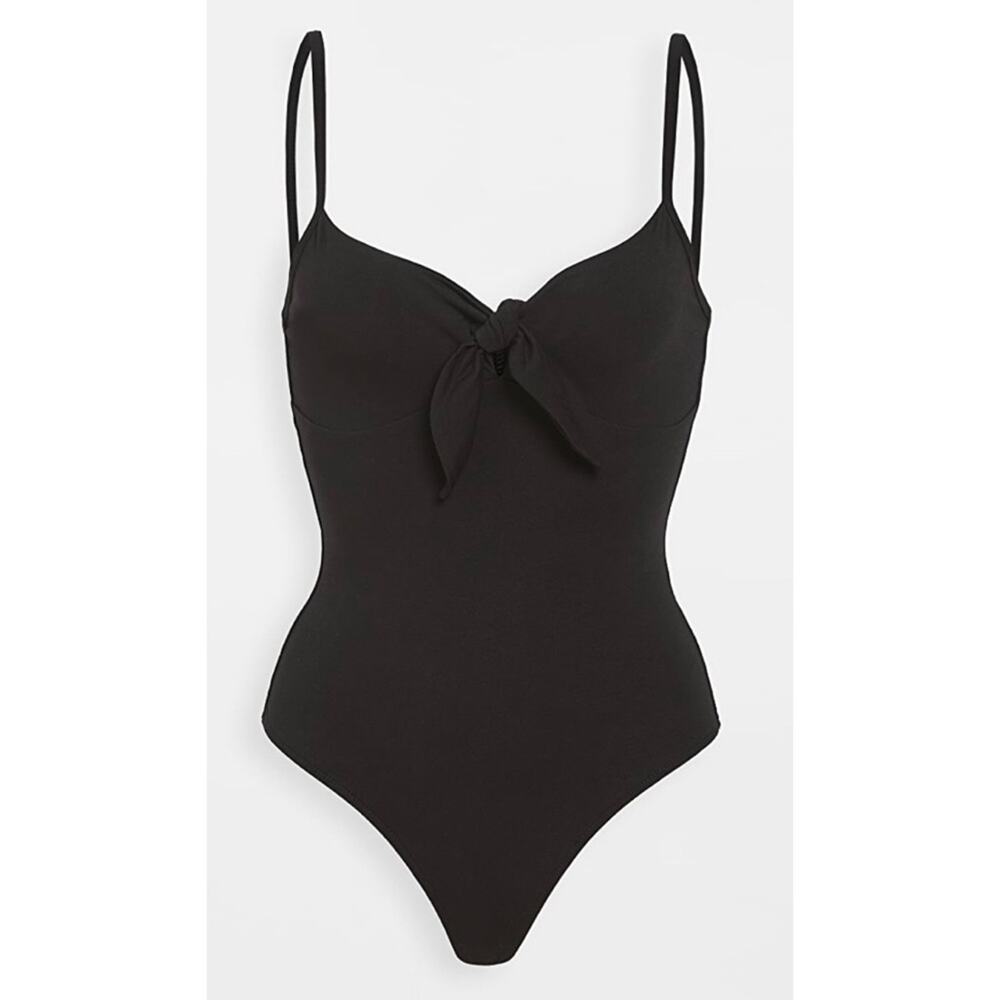 ATM Pima Cotton Knotted Thong Bodysuit, Large